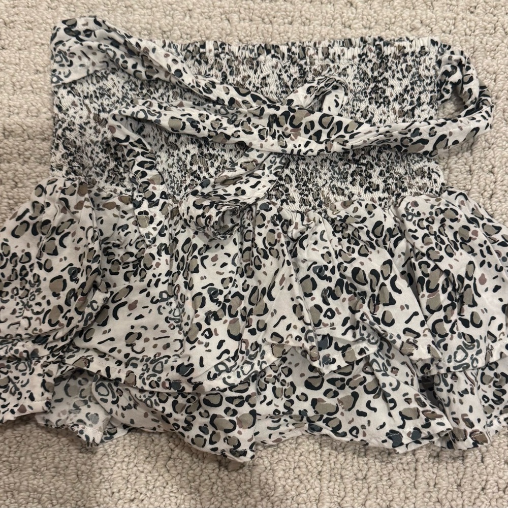 Skemo Black and White Leopard Print Skirt